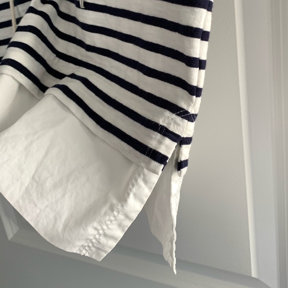 J. Crew Navy & White Striped Tie-Front Top - Picture 6 of 16